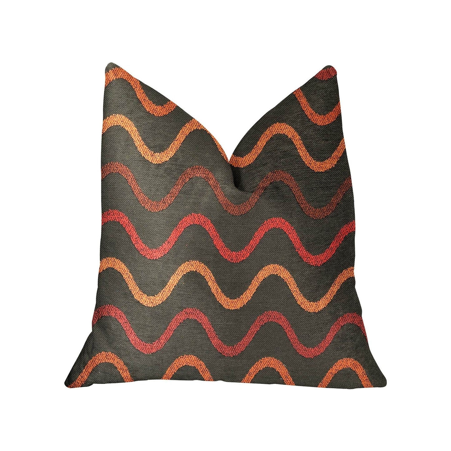 Serenity Flow Gray and Orange Luxury Throw Pillow - Plutus Brands