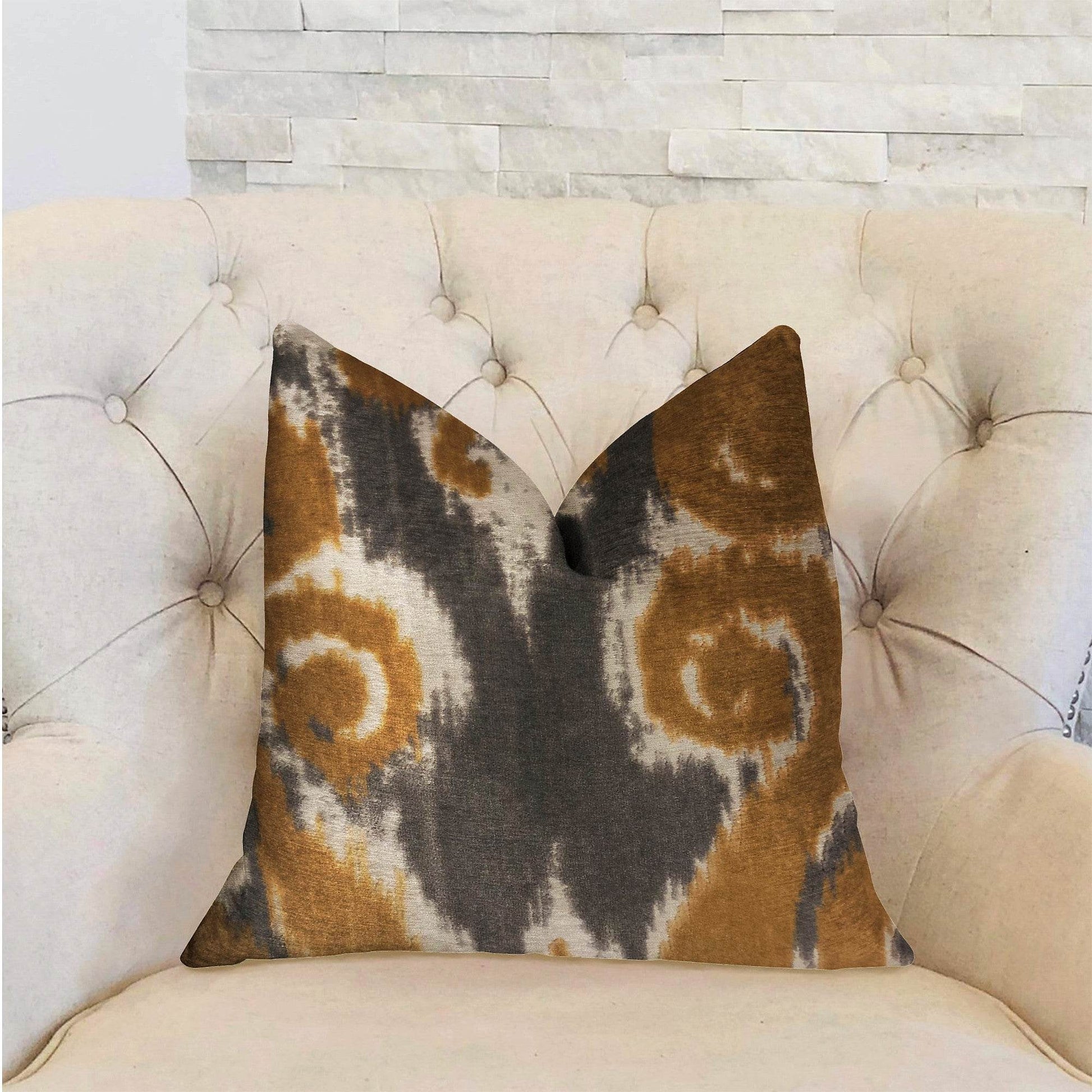 Euphoria Plush Gold Luxury Throw Pillow - Plutus Brands