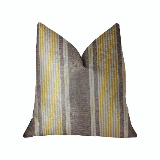 Graceful Bridge Yellow and Gray Luxury Throw Pillow - Plutus Brands