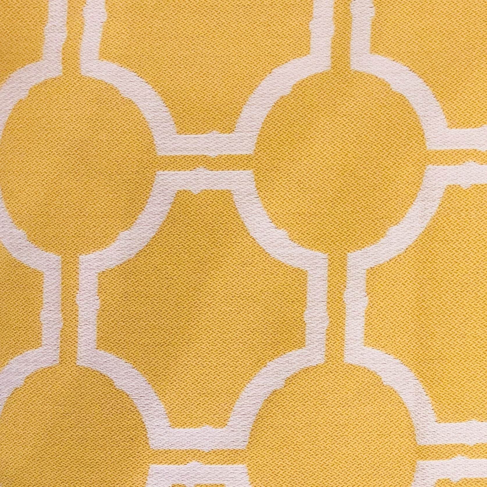 Honeycomb Yellow and Beige Luxury Throw Pillow - Plutus Brands