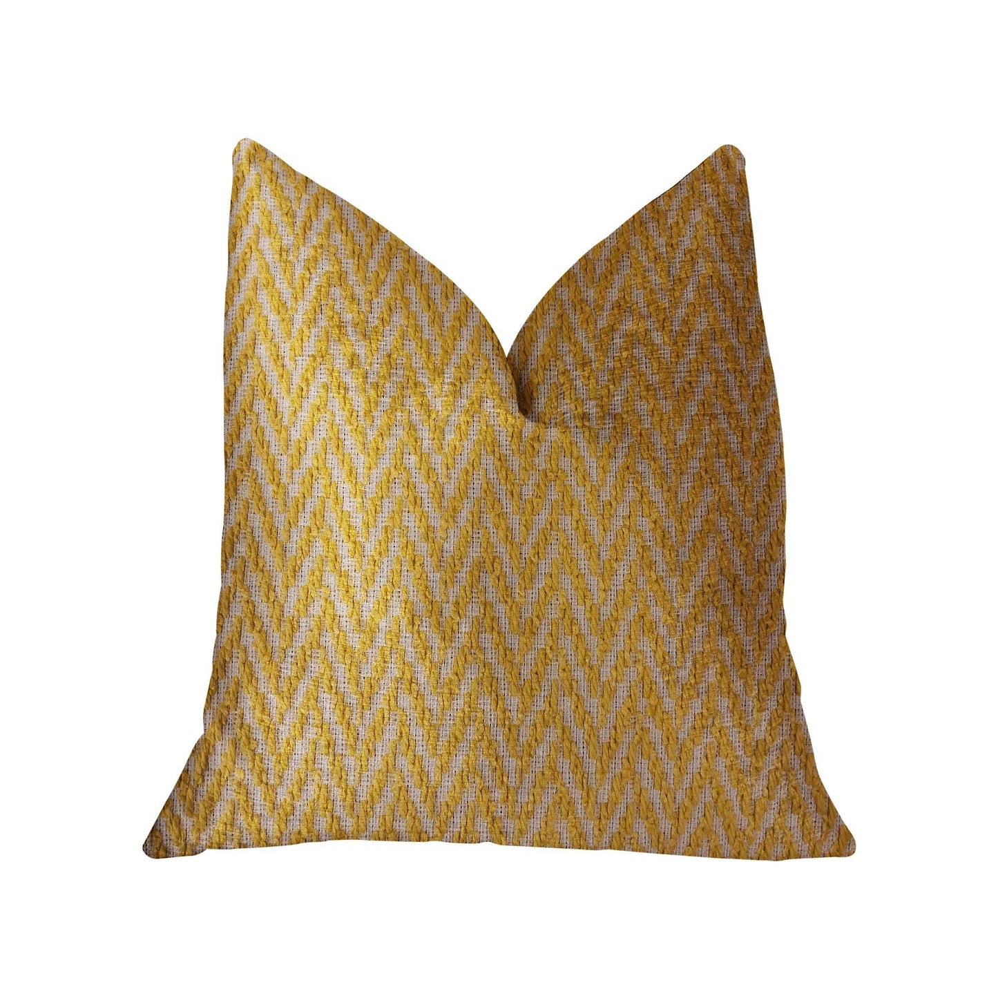 Zun Rise Yellow and Beige Luxury Throw Pillow - Plutus Brands