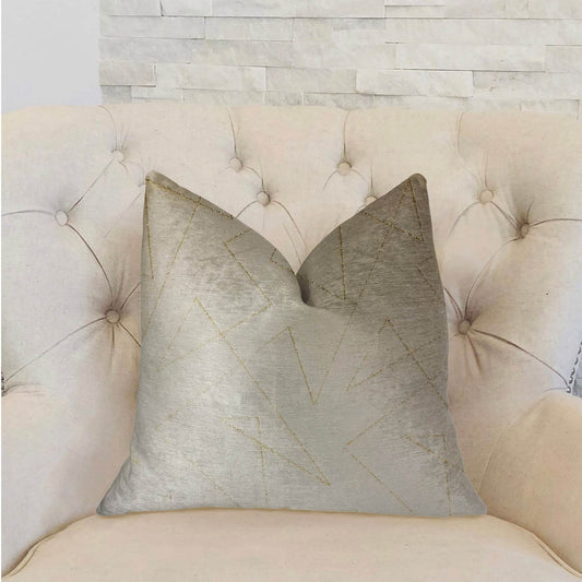 Gold Divinity Gold and Beige Luxury Throw Pillow - Plutus Brands