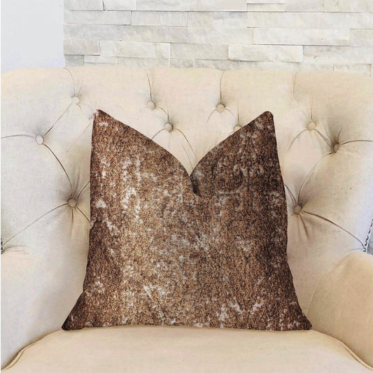 Chestnut Crush Brown Luxury Throw Pillow - Plutus Brands
