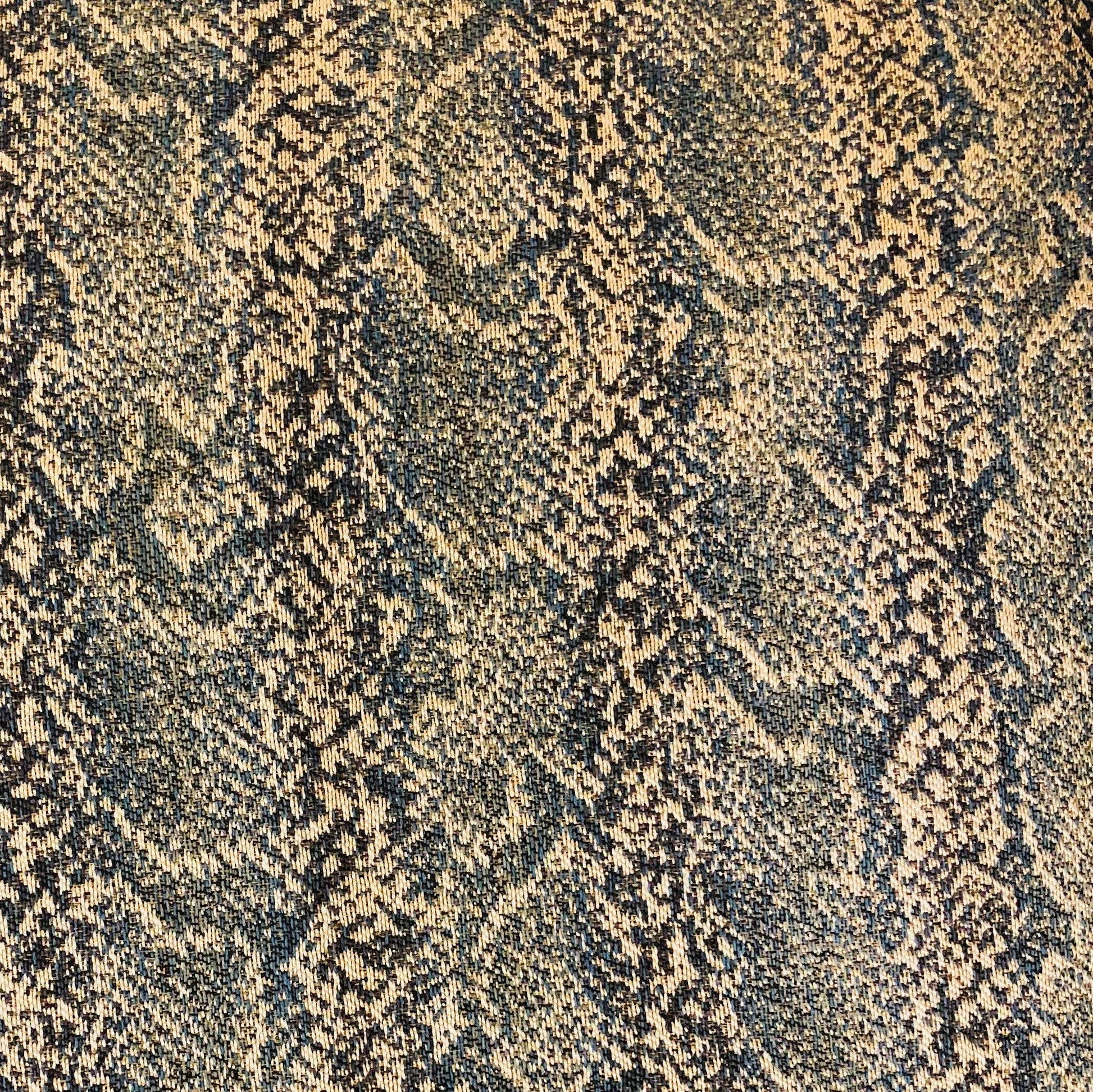 Exotic Phantom Blue and Gold Luxury Throw Pillow - Plutus Brands