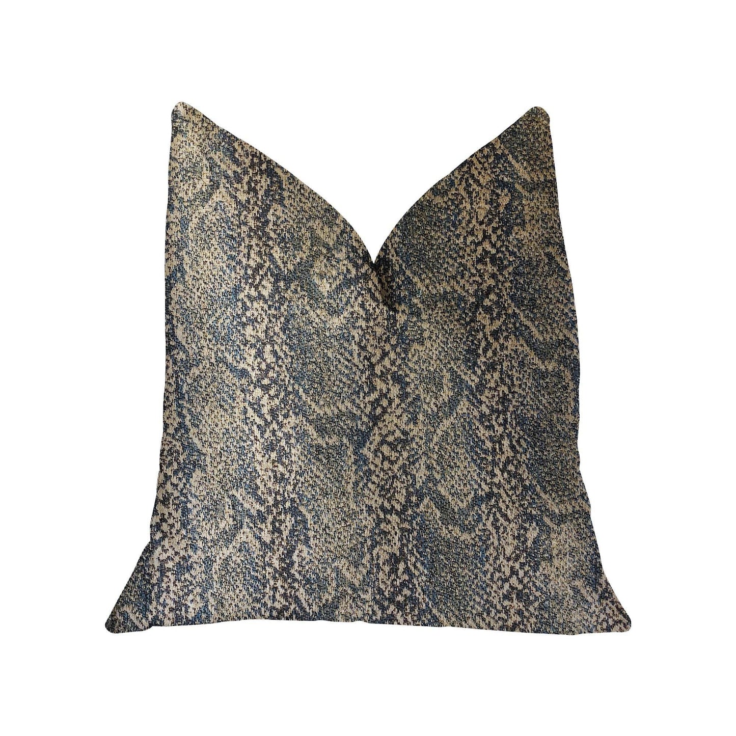Exotic Phantom Blue and Gold Luxury Throw Pillow - Plutus Brands