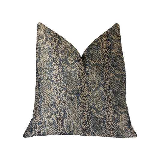 Exotic Phantom Blue and Gold Luxury Throw Pillow - Plutus Brands