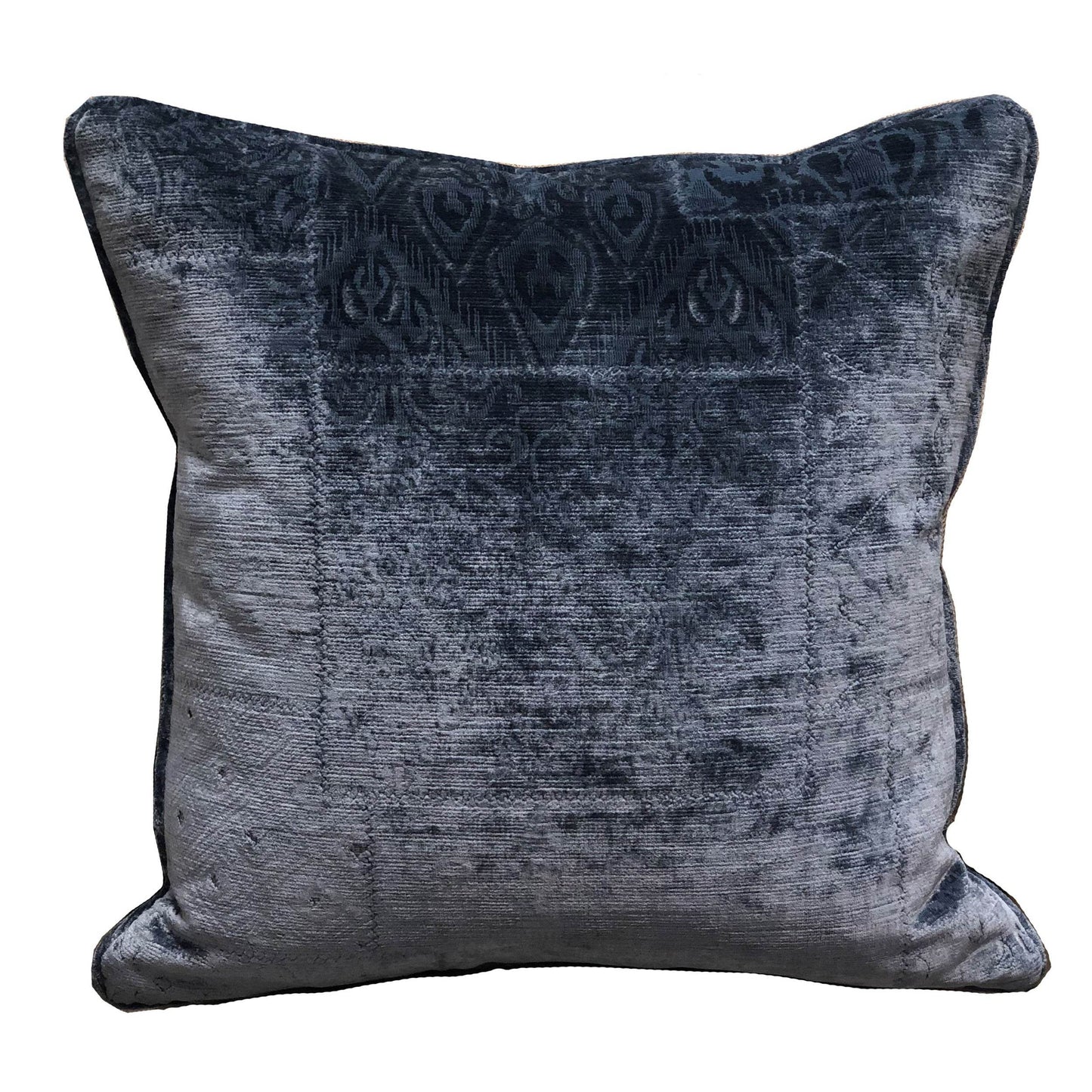 Bleu Velour Blue Luxury Throw Pillow - Plutus Brands