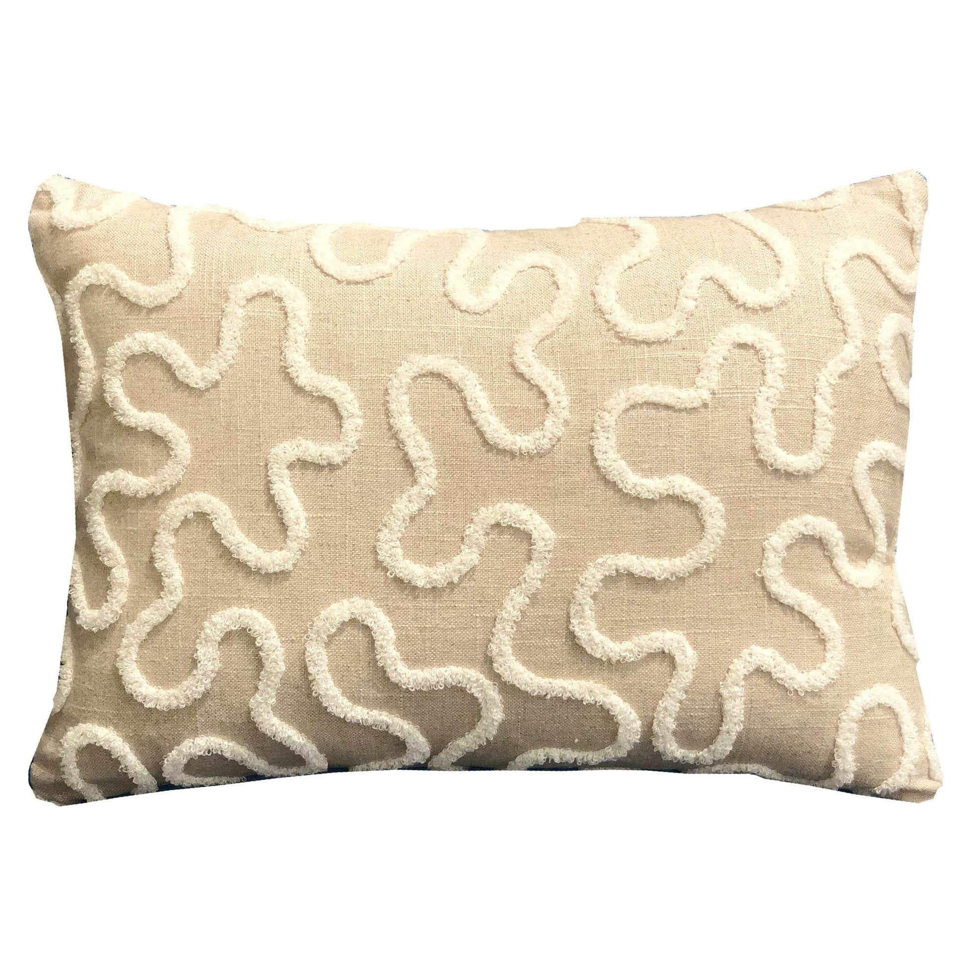 Chandra Taal Beige Geometric Luxury Throw Pillow - Plutus Brands