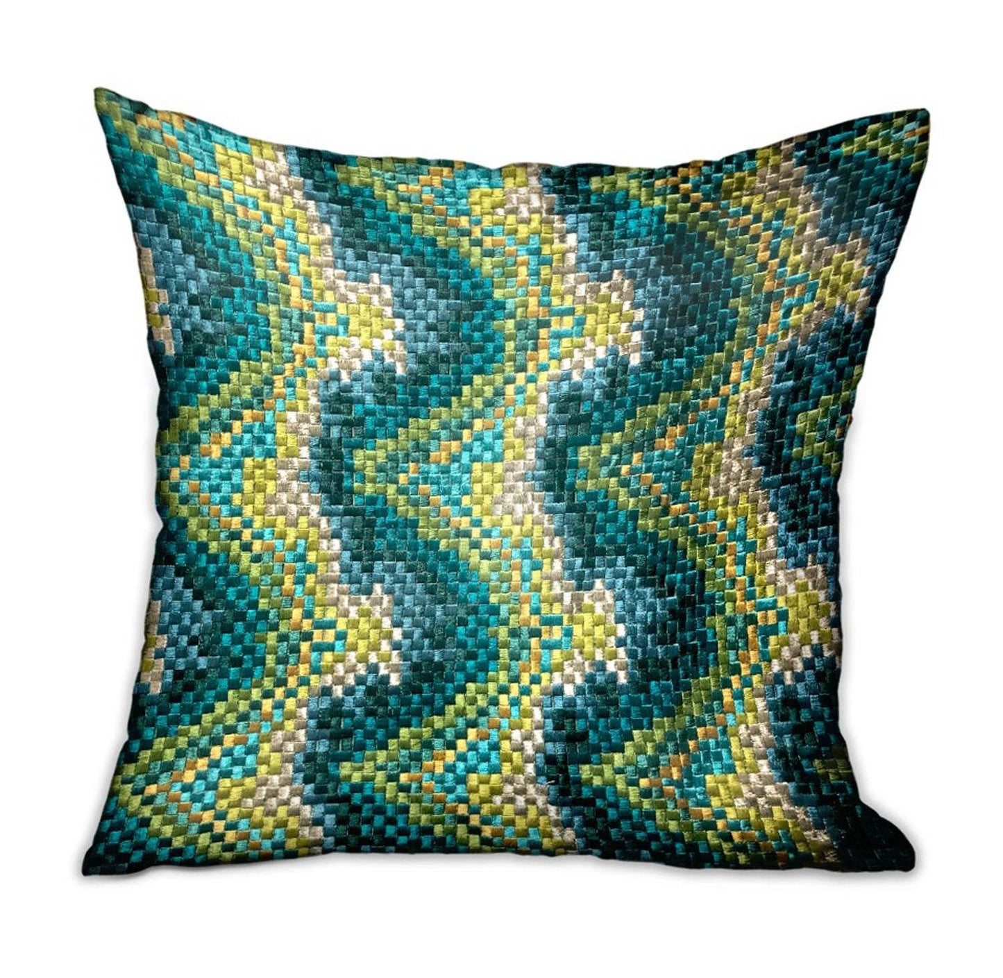 Montage Haven Green Geometric Luxury Throw Pillow - Plutus Brands