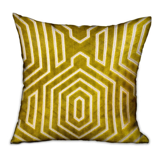 Goldenrod Velvet Gold Geometric Luxury Throw Pillow - Plutus Brands