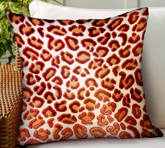 Emberglow Velvet Cheetah Red Animal Motif Luxury Throw Pillow - Plutus Brands