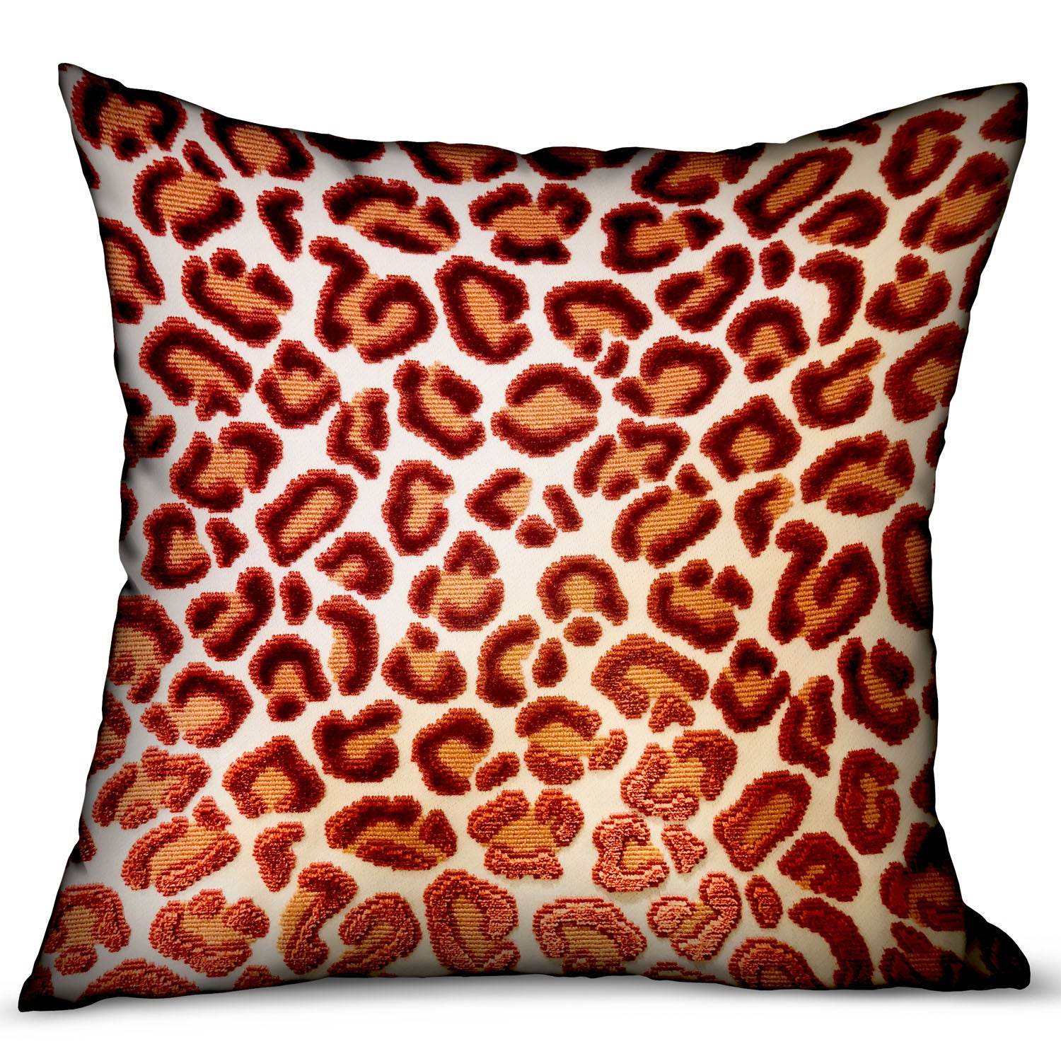 Emberglow Velvet Cheetah Red Animal Motif Luxury Throw Pillow - Plutus Brands