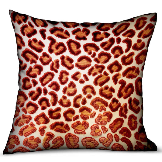 Emberglow Velvet Cheetah Red Animal Motif Luxury Throw Pillow - Plutus Brands
