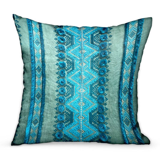 Alexandrite Stripe Green Geometric Luxury Throw Pillow - Plutus Brands