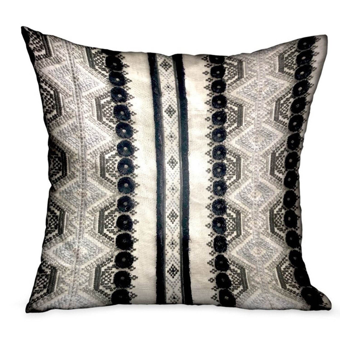 Scandanavian Stripe Black, White Geometric Luxury Throw Pillow - Plutus Brands