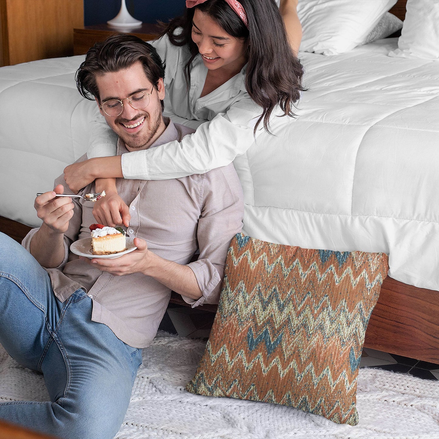 Plutus Multi-Color Wave Chevron Luxury Throw Pillow - Plutus Brands