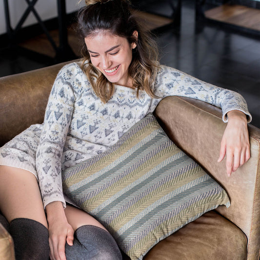 Plutus Blue Tracks Stripe Luxury Throw Pillow - Plutus Brands