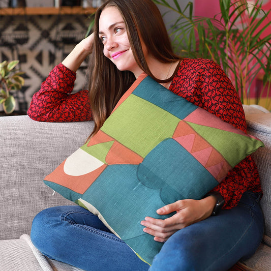 Plutus Blue Dino Graphic Print Luxury Throw Pillow - Plutus Brands