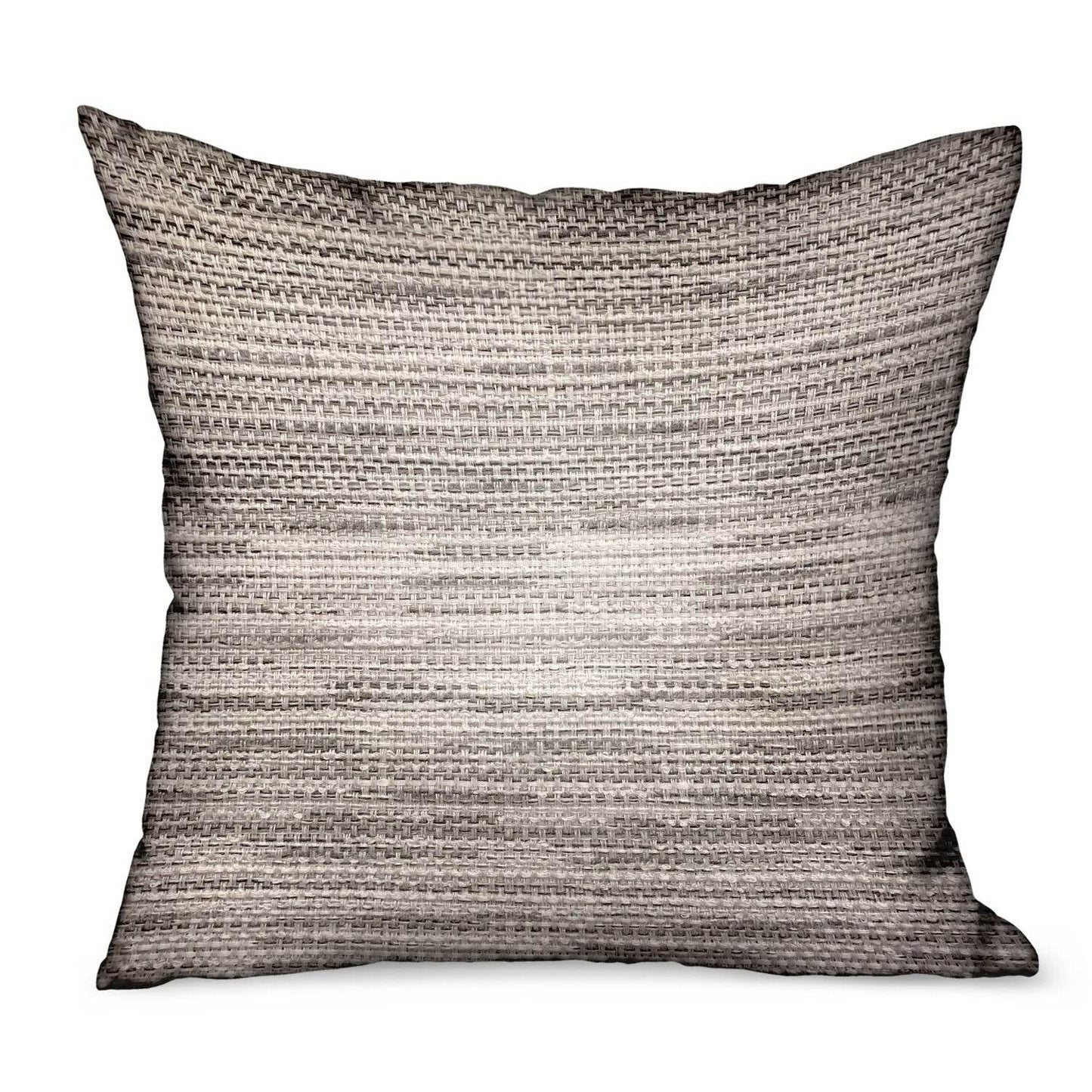 Silver Lake Weave Silver Solid Luxury Outdoor/Indoor Throw Pillow - Plutus Brands