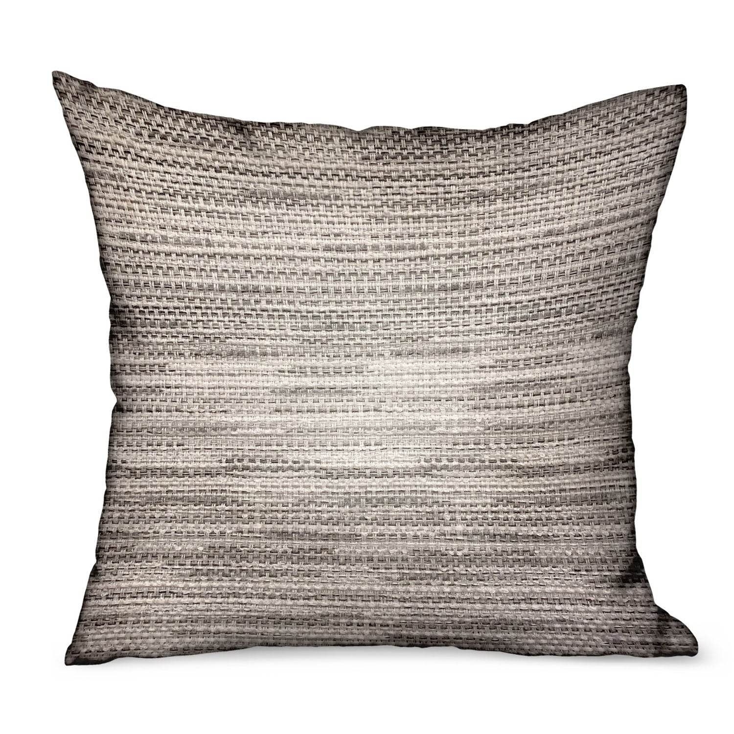 Silver Lake Weave Silver Solid Luxury Outdoor/Indoor Throw Pillow - Plutus Brands