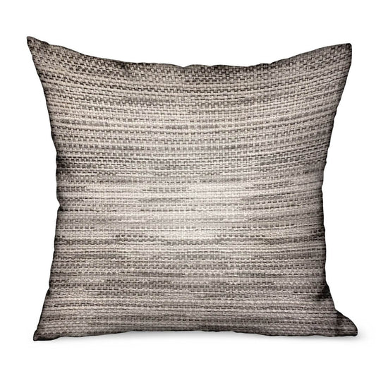 Silver Lake Weave Silver Solid Luxury Outdoor/Indoor Throw Pillow - Plutus Brands