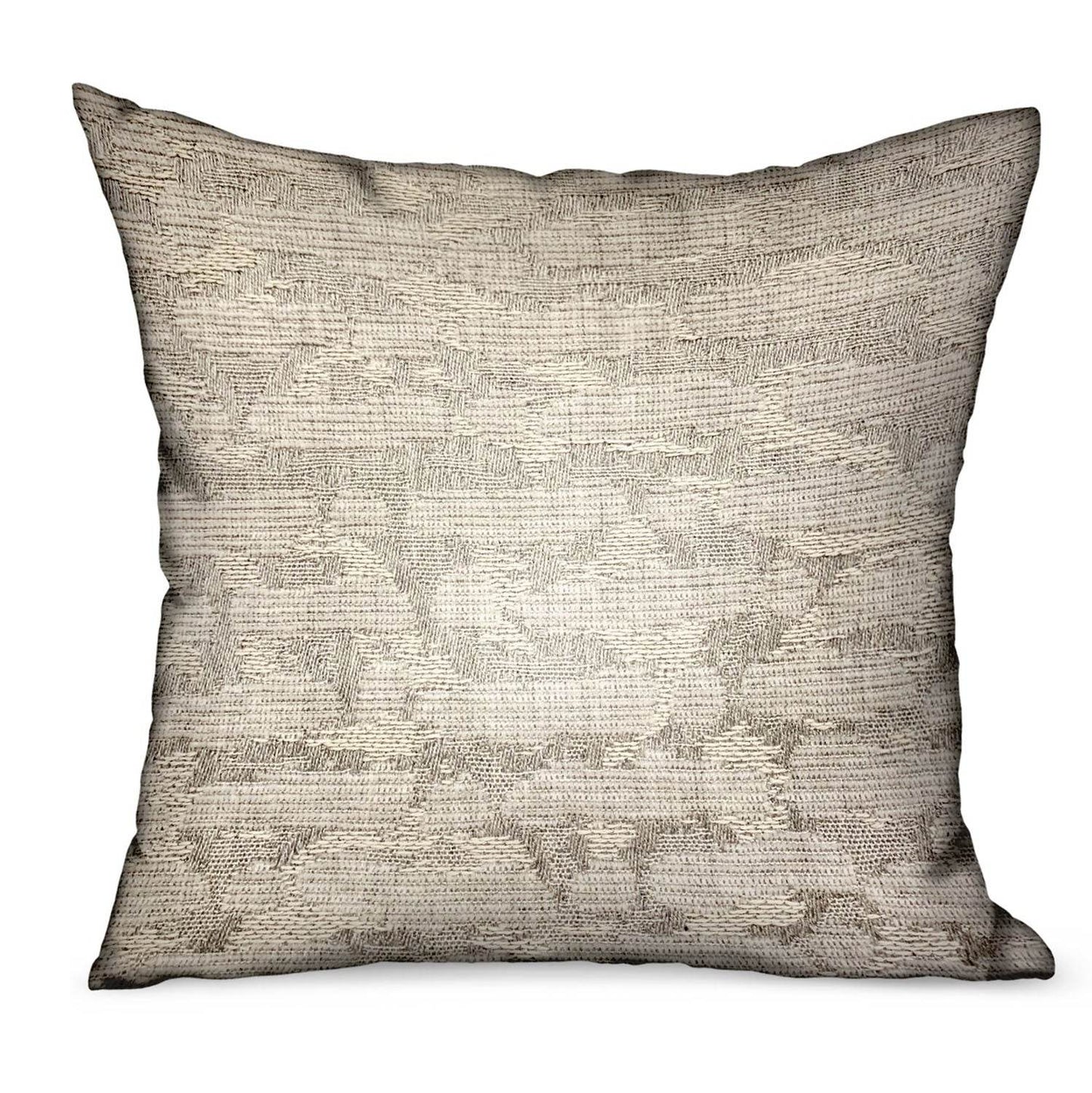 Silvered Rivulet Silver Solid Luxury Outdoor/Indoor Throw Pillow - Plutus Brands