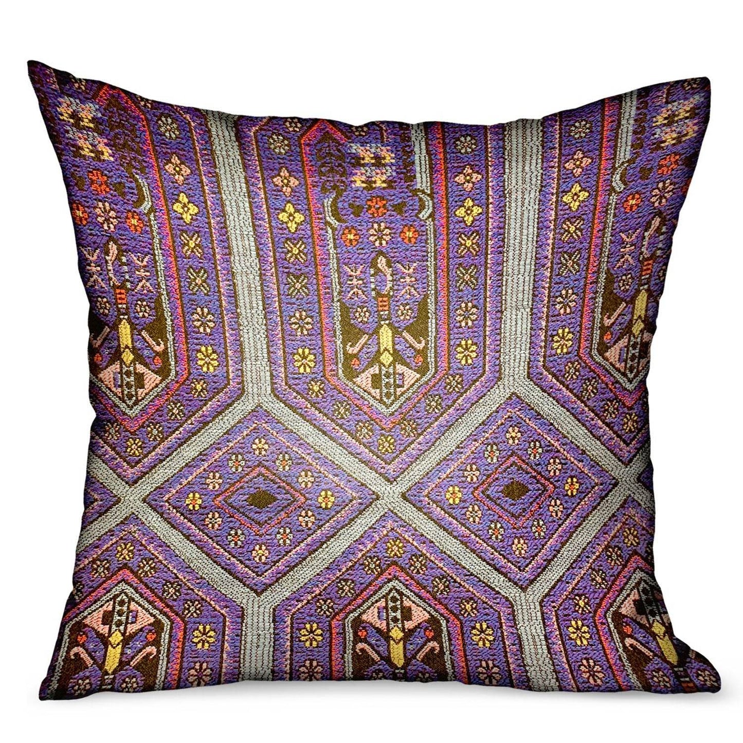 Parisian Vibes Purple Geometric Luxury Outdoor/Indoor Throw Pillow - Plutus Brands