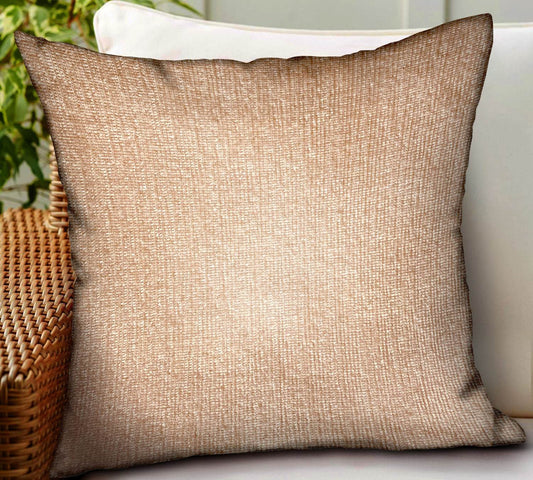Lush Sepia Off White Solid Luxury Outdoor/Indoor Throw Pillow - Plutus Brands