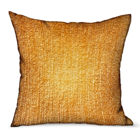 Honey Lust Brown Solid Luxury Outdoor/Indoor Throw Pillow - Plutus Brands