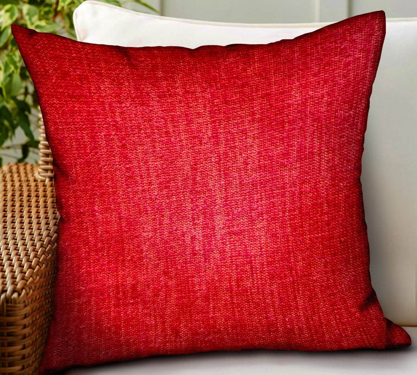 Scarlet Zest Red Solid Luxury Outdoor/Indoor Throw Pillow - Plutus Brands