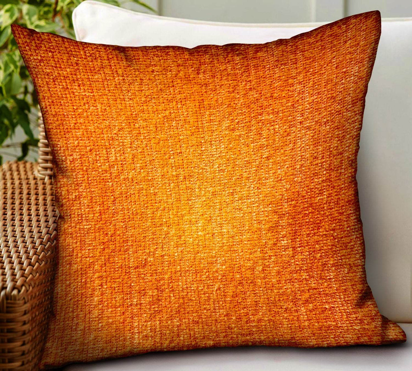 Bittersweet Ember Orange Solid Luxury Outdoor/Indoor Throw Pillow - Plutus Brands
