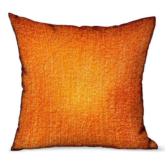 Bittersweet Ember Orange Solid Luxury Outdoor/Indoor Throw Pillow - Plutus Brands