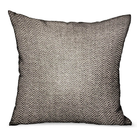 Jagged Ash Gray Chevron Luxury Outdoor/Indoor Throw Pillow - Plutus Brands