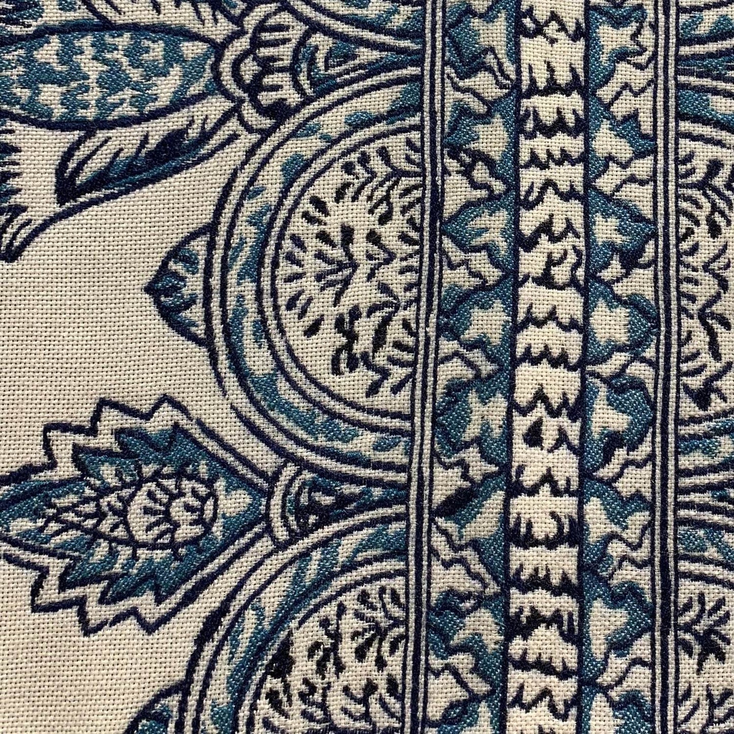 Aristocratic Floret White/ Blue Paisley Luxury Outdoor/Indoor Throw Pillow - Plutus Brands