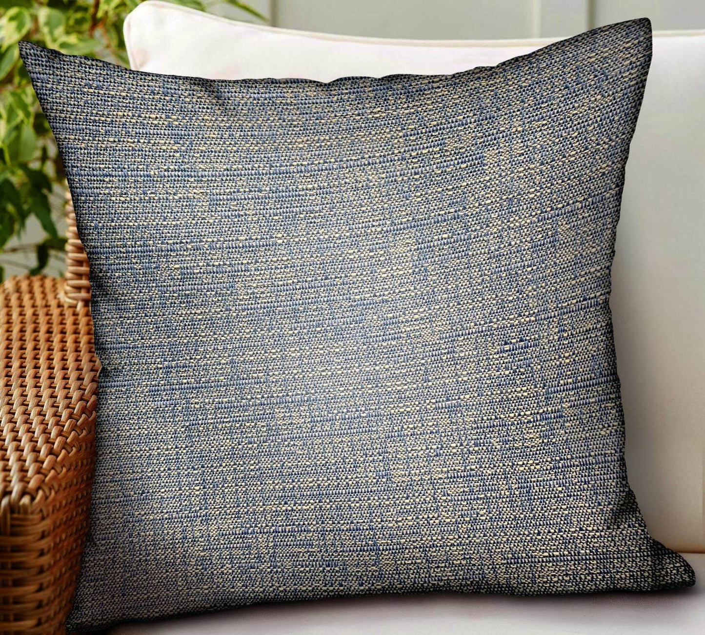 Oxford Blaze Blue Solid Luxury Outdoor/Indoor Throw Pillow - Plutus Brands