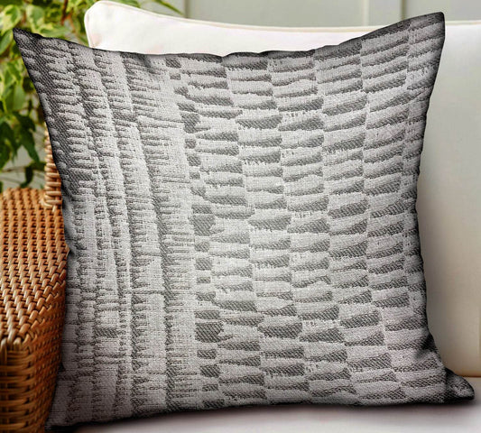 Epoxi River Gray Dobby Luxury Outdoor/Indoor Throw Pillow - Plutus Brands