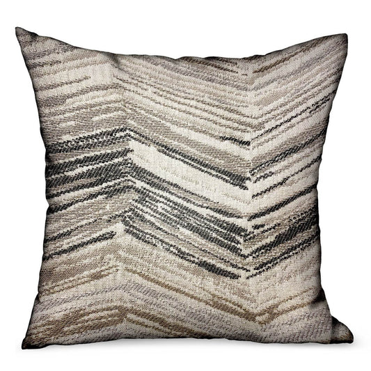 Jagged Sand Brown Geometric Luxury Outdoor/Indoor Throw Pillow - Plutus Brands