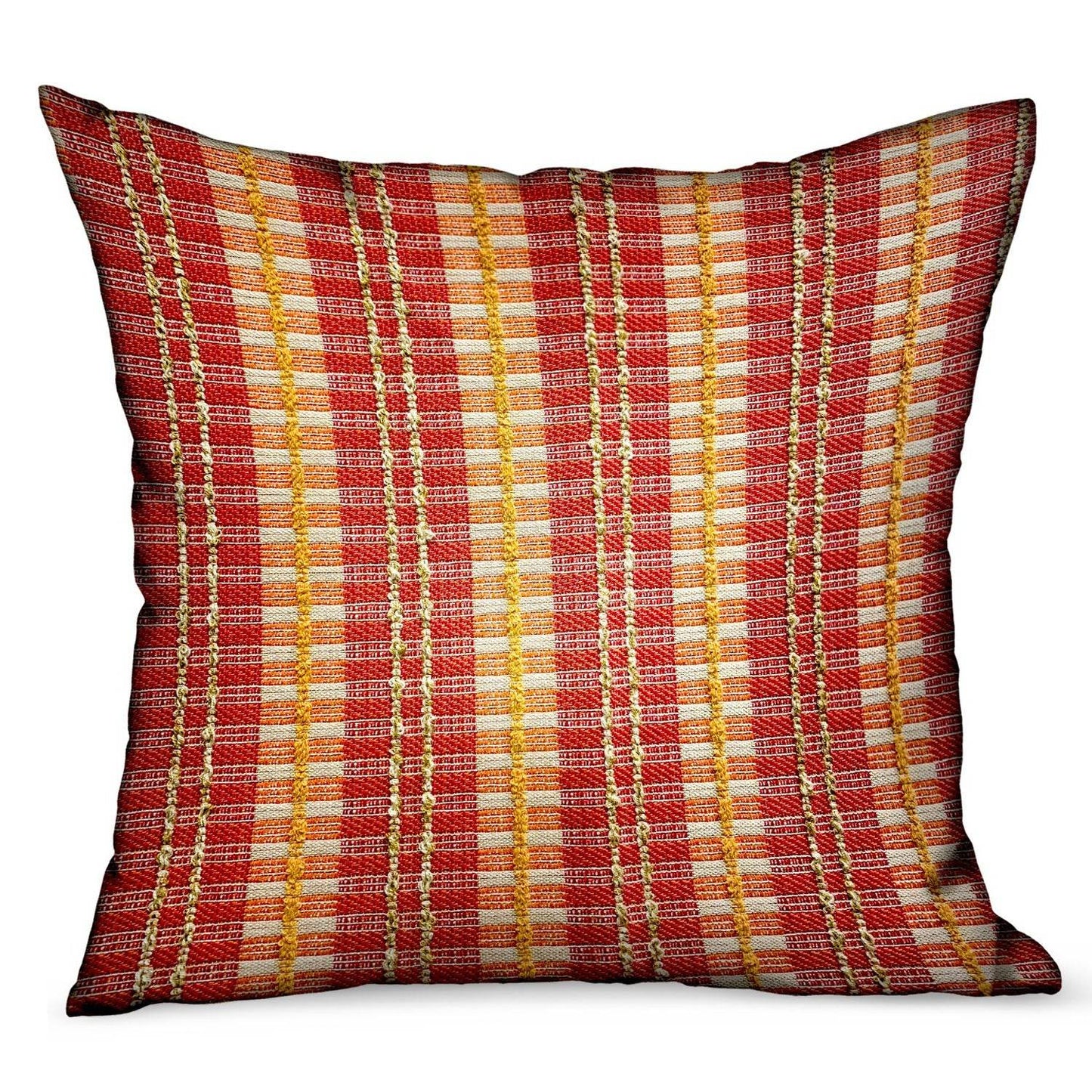 Cherry Tassel Orange Stripes Luxury Outdoor/Indoor Throw Pillow - Plutus Brands
