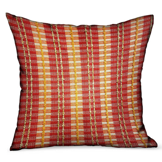 Cherry Tassel Orange Stripes Luxury Outdoor/Indoor Throw Pillow - Plutus Brands