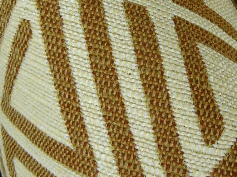 Arrow Maze Cream and Brown Handmade Luxury Pillow - Plutus Brands