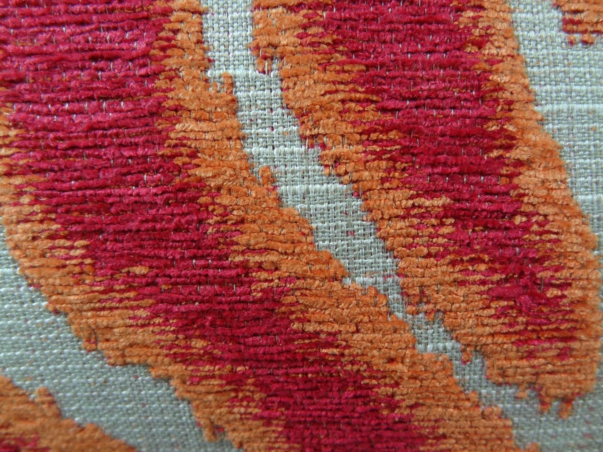 Fuchsia Fire Fuchsia Orange and Taupe Handmade Luxury Pillow - Plutus Brands