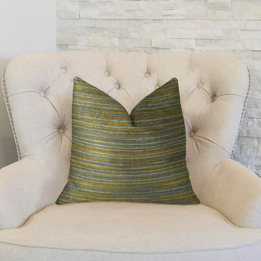 Vermont Blue and Taupe Handmade Luxury Pillow - Plutus Brands