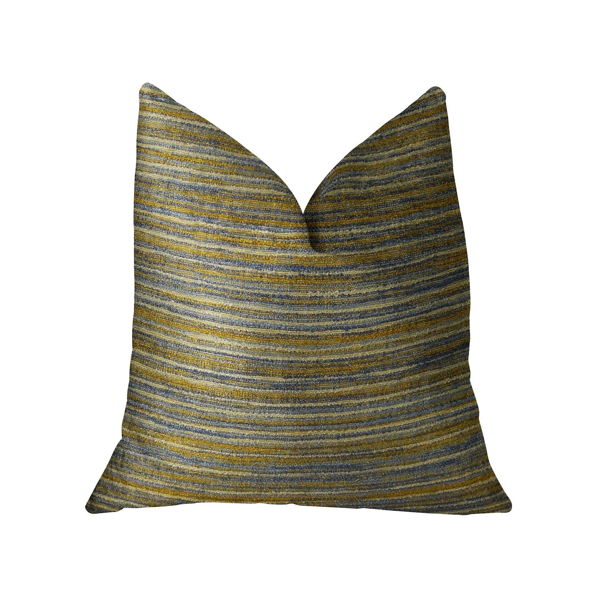 Vermont Blue and Taupe Handmade Luxury Pillow - Plutus Brands