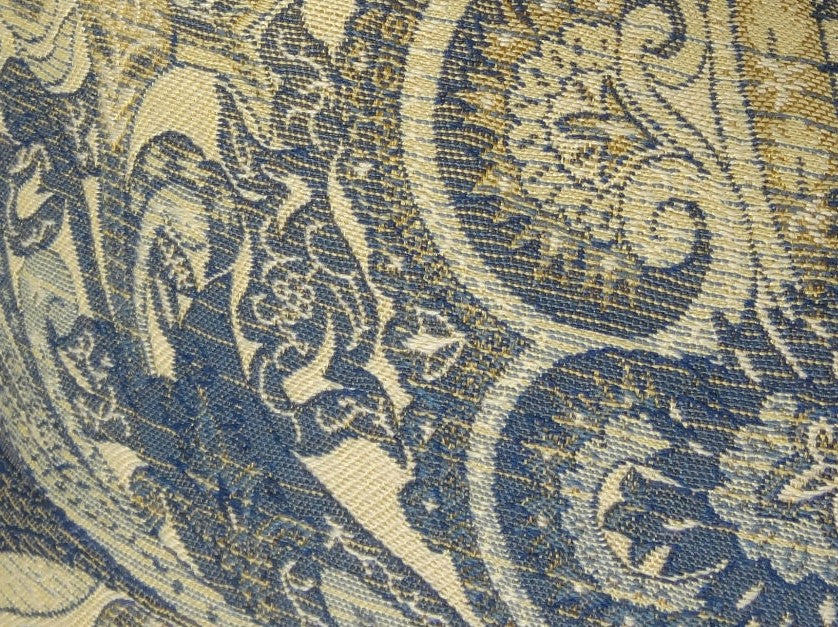 Myrtle Navy Blue and Taupe Handmade Luxury Pillow