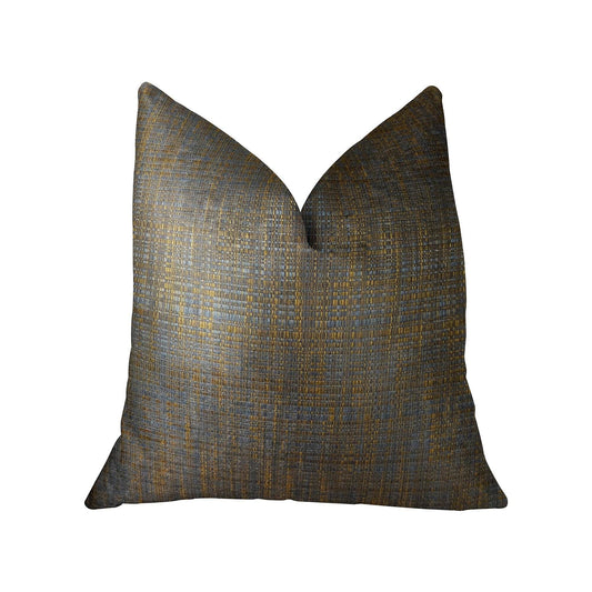 Vibrant Tazanite Blue and Brown Handmade Luxury Pillow - Plutus Brands