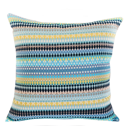 Lake Marsh Turquoise Yellow and Navy Handmade Luxury Pillow - Plutus Brands