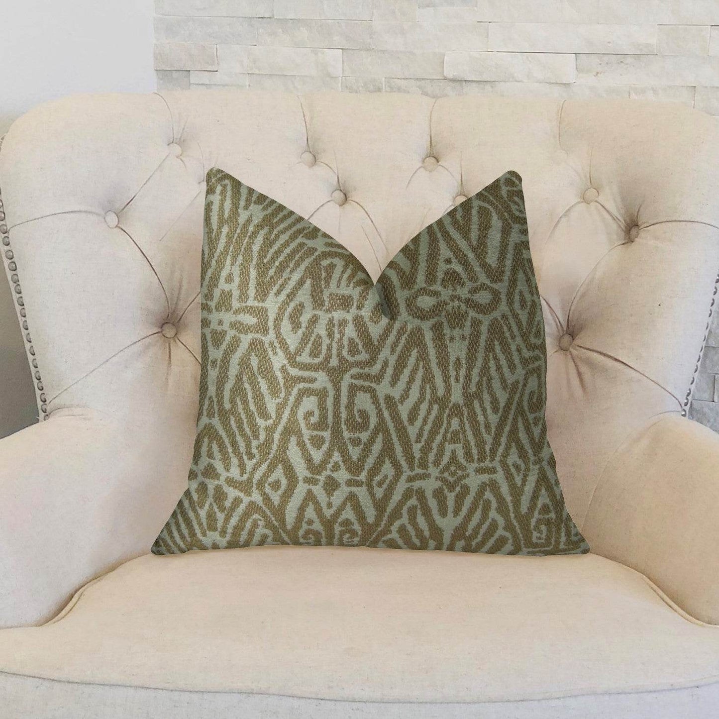 Cherokee Light Brown and Cream Handmade Luxury Pillow - Plutus Brands