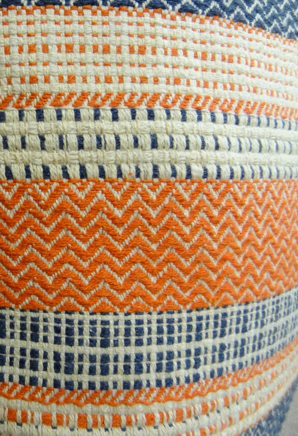Anastasia Orange Navy and Cream Handmade Luxury Pillow - Plutus Brands