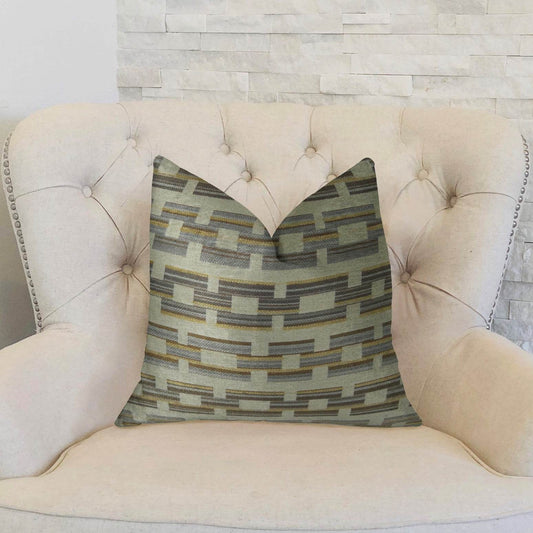 Foursquare White and Gray Handmade Luxury Pillow - Plutus Brands
