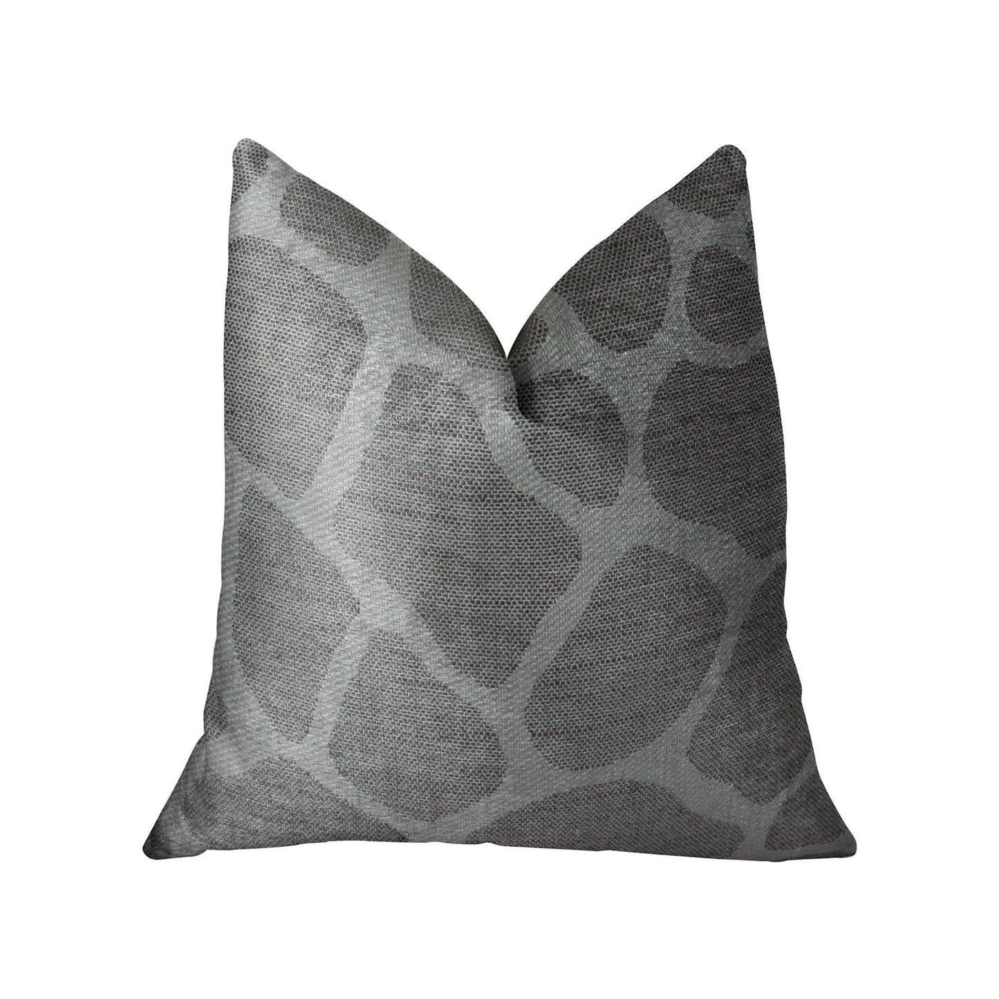 Soft Giraffe Gray and White Handmade Luxury Pillow - Plutus Brands